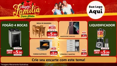 Modelo de TV para TV Horizontal com o tema Alegria em Família Super Ofertas - Natal para Móveis e Eletro