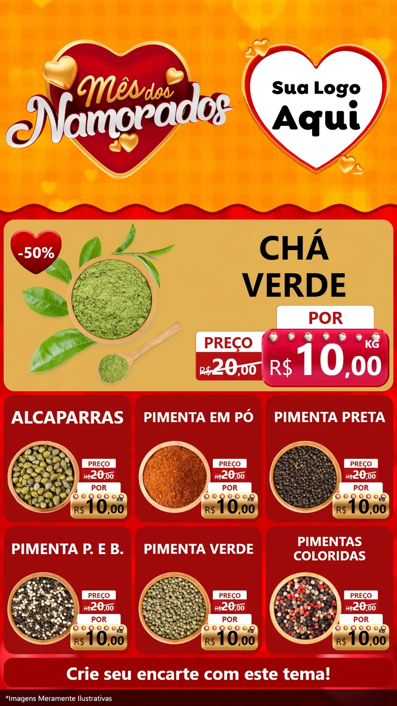 Modelo de Rede Social para Stories com o tema Mês dos Namorados para Produtos Naturais