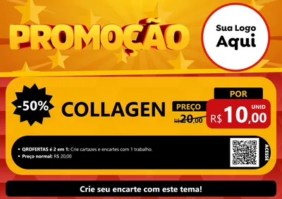 Modelo de Cartaz para Cartaz A4 Horizontal com o tema Promoção para Suplementos alimentares