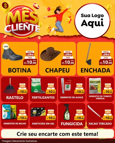 Modelo de Rede Social para Feed Instagram com o tema Mês do Cliente para Agropecuária