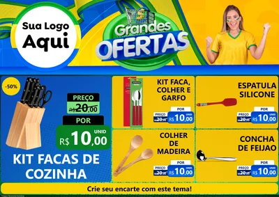 Modelo de Encarte para Encarte A4 Horizontal com o tema Grandes Ofertas para Utilidades Domésticas