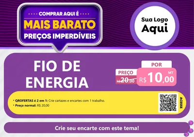 Modelo de Cartaz para Cartaz A4 Horizontal com o tema Mais Barato para Materiais Elétricos