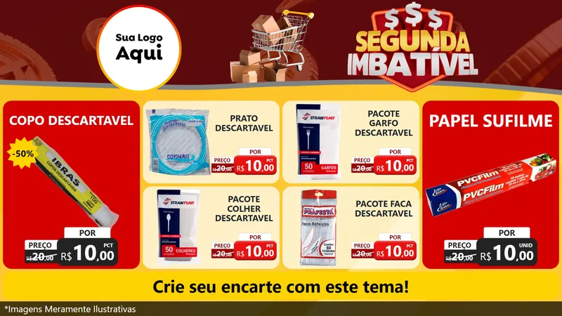 Modelo de TV para TV Horizontal com o tema Segunda Imbatível para Embalagens