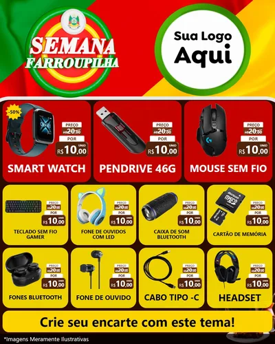 Modelo de Rede Social para Feed Instagram com o tema Semana Farroupilha para Informática