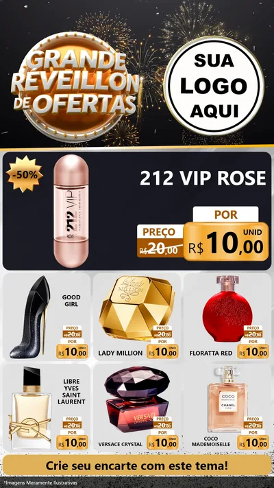 Modelo de Rede Social para Stories com o tema Grande Réveillon de Ofertas para Perfumes