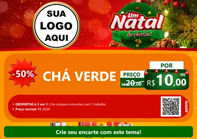 Modelo de Cartaz para Cartaz A4 Horizontal com o tema Um Natal de Ofertas para Produtos Naturais