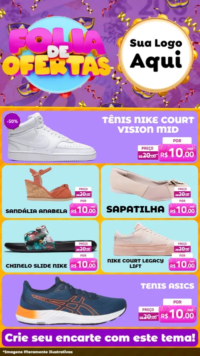 Modelo de TV para TV Vertical com o tema Folia de Ofertas para Calçados