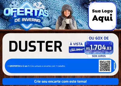 Modelo de Cartaz para Cartaz A4 Horizontal com o tema Ofertas de Inverno para Concessionaria de Carros