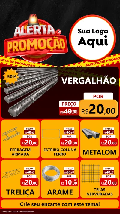 Modelo de Rede Social para Stories com o tema Alerta de Promoção para Ferragens