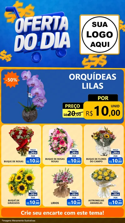 Modelo de Rede Social para Stories com o tema Oferta do Dia para Floricultura e jardim