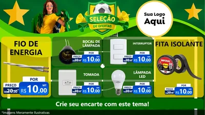 Modelo de TV para TV Horizontal com o tema Seleção de Ofertas - Copa para Materiais Elétricos