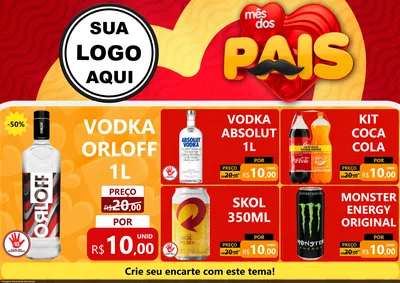 Modelo de Encarte para Encarte A4 Horizontal com o tema Mês Dos Pais para Distribuidora de bebidas
