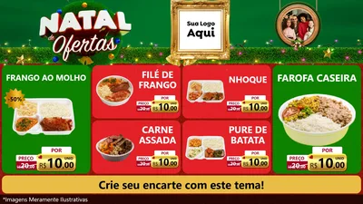 Modelo de TV para TV Horizontal com o tema Natal de Ofertas para Restaurante