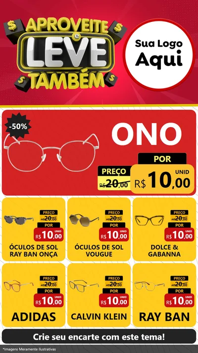 Modelo de Rede Social para Stories com o tema Aproveite e Leve Também para Óticas