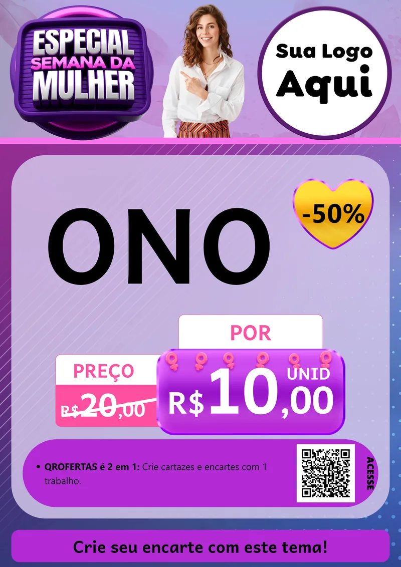 Modelo de Cartaz para Cartaz A4 Vertical com o tema Especial Semana da Mulher para Óticas