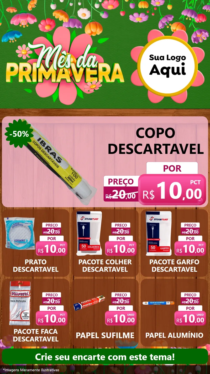 Modelo de Rede Social para Stories com o tema Mês da Primavera para Embalagens