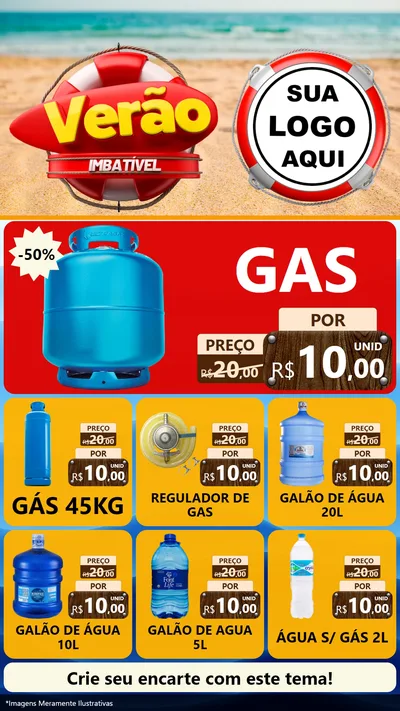 Modelo de Rede Social para Stories com o tema Verão Imbatível para Água e gás