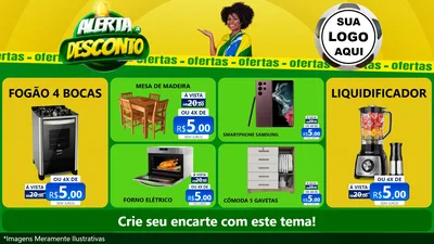 Modelo de TV para TV Horizontal com o tema Alerta de Desconto para Móveis e Eletro