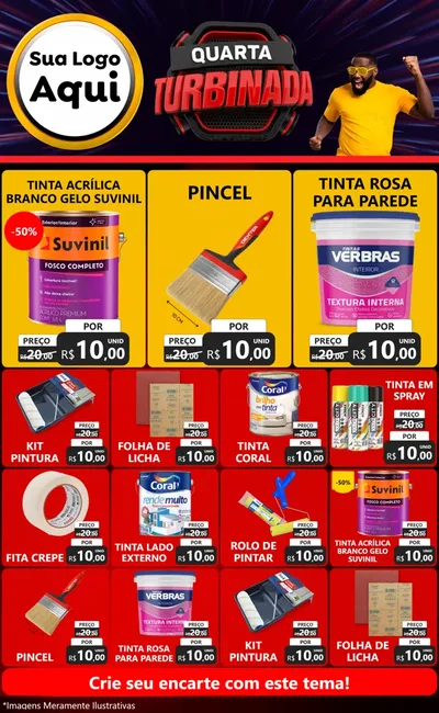 Modelo de Encarte para Encarte Grande com o tema Quarta Turbinada para Tintas e Ferramentas