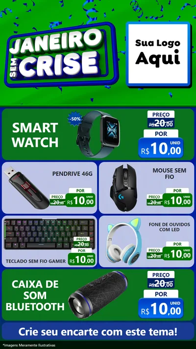 Modelo de TV para TV Vertical com o tema Janeiro Sem Crise para Informática