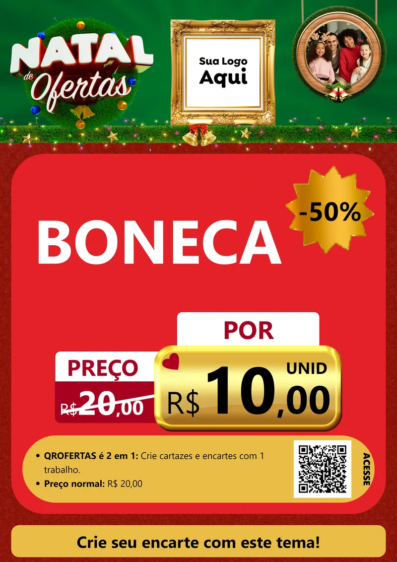 Modelo de Cartaz para Cartaz A4 Vertical com o tema Natal de Ofertas para Brinquedos