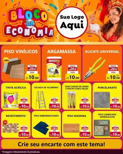 Modelo de Rede Social para Feed Instagram com o tema Bloco da Economia para Material para Construção