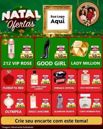 Modelo de Rede Social para Feed Instagram com o tema Natal de Ofertas para Perfumes