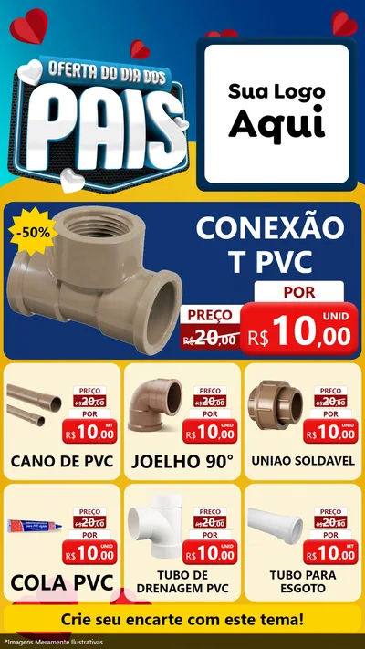 Modelo de Rede Social para Stories com o tema Oferta Do Dia Dos Pais para Tubos e conexões
