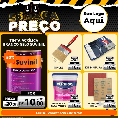 Modelo de Rede Social para Feed Facebook com o tema Esmaga Preço para Tintas e Ferramentas