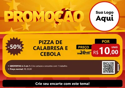 Modelo de Cartaz para Cartaz A4 Horizontal com o tema Promoção para Pizzaria