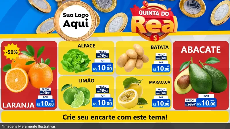 Modelo de TV para TV Horizontal com o tema Quinta do Real para Hortifrúti