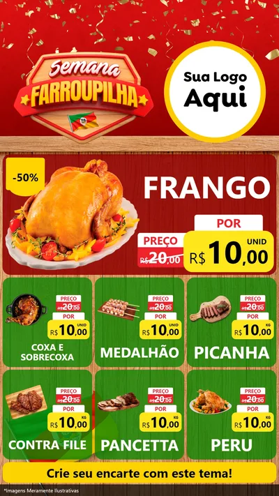 Modelo de Rede Social para Stories com o tema Semana Farroupilha para Assados