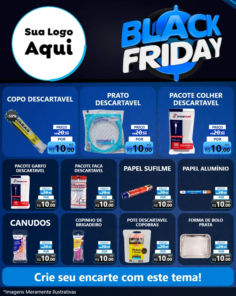 Modelo de Rede Social para Feed Instagram com o tema Black Friday para Embalagens