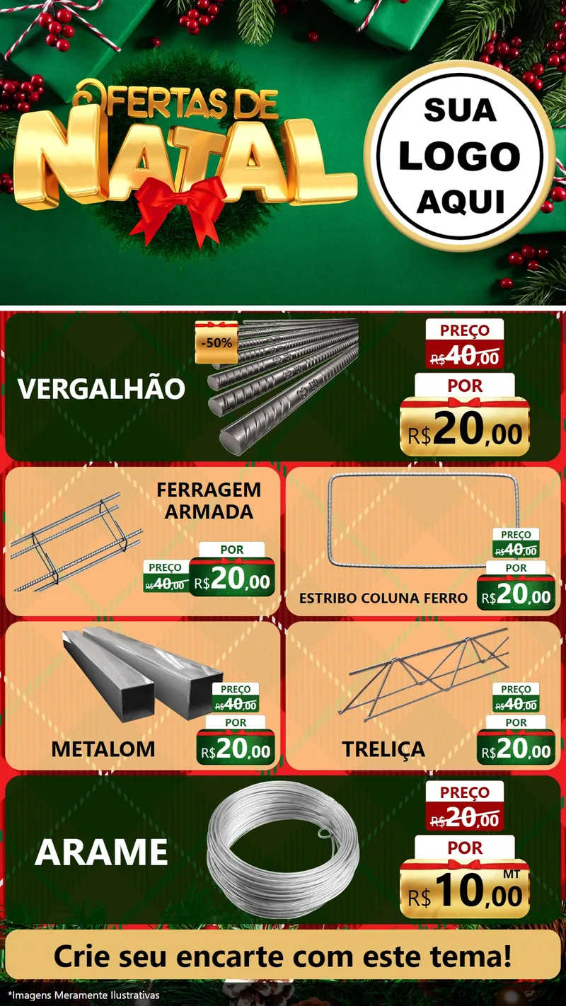 Modelo de TV para TV Vertical com o tema Ofertas de Natal para Ferragens