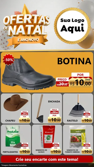 Modelo de Rede Social para Stories com o tema Ofertas De Natal E Ano Novo para Agropecuária