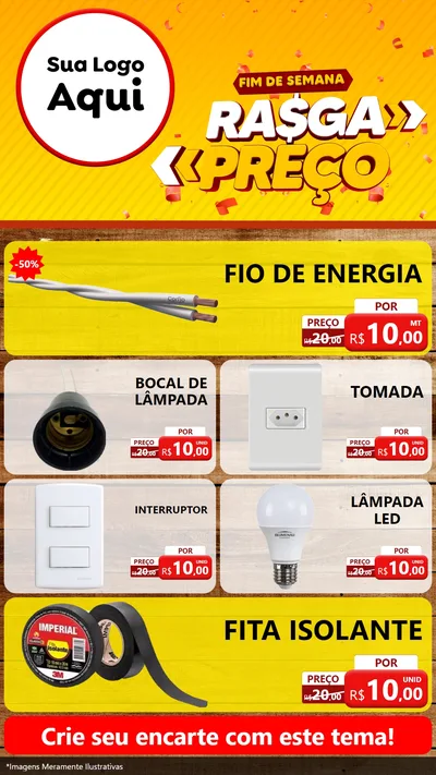 Modelo de TV para TV Vertical com o tema Fim de Semana Rasga Preços para Materiais Elétricos