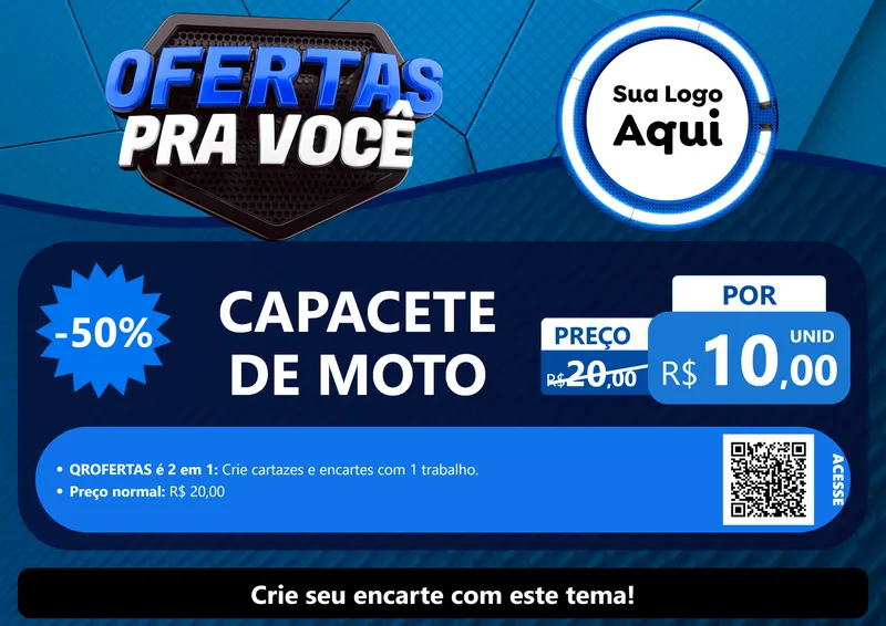 Modelo de Cartaz para Cartaz A4 Horizontal com o tema Ofertas Para Você - Auto e Motopeças para Moto peças