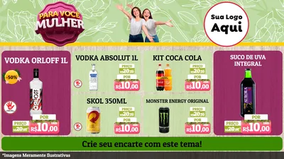 Modelo de TV para TV Horizontal com o tema Para Você Mulher para Distribuidora de bebidas