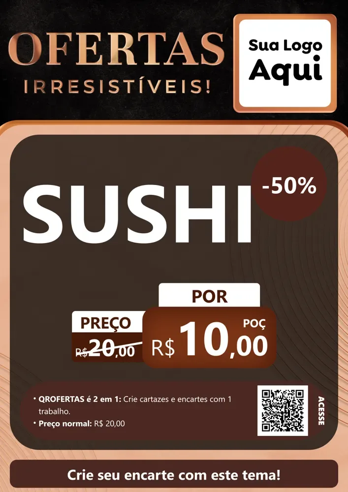 Modelo de Cartaz para Cartaz A4 Vertical com o tema Ofertas Irresistíveis! para Comida japonesa