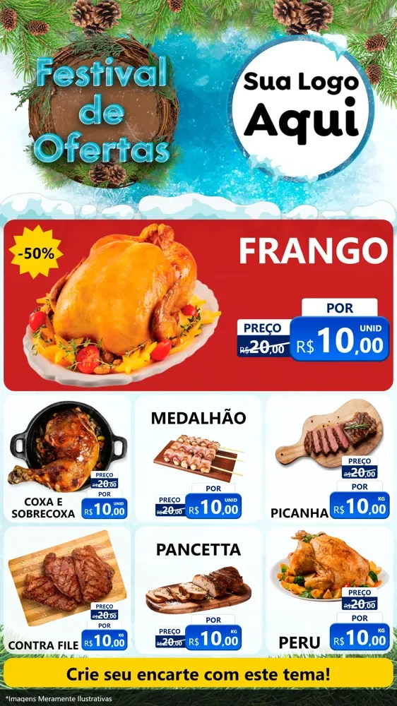 Modelo de Rede Social para Stories com o tema Festival de Ofertas - Inverno para Assados