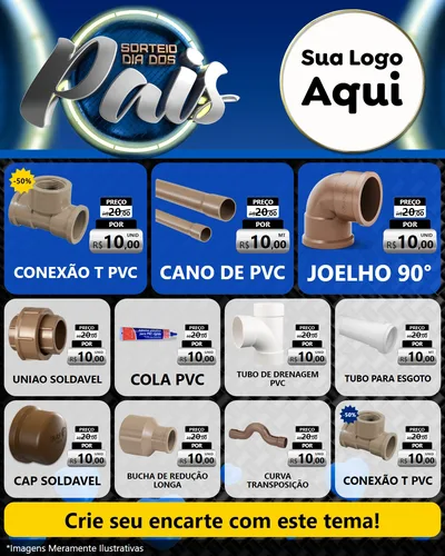 Modelo de Rede Social para Feed Instagram com o tema Sorteio Dia Dos Pais para Tubos e conexões