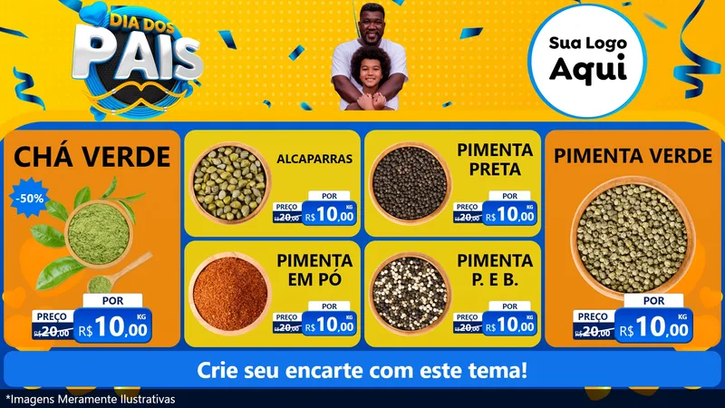 Modelo de TV para TV Horizontal com o tema Dia dos Pais para Produtos Naturais