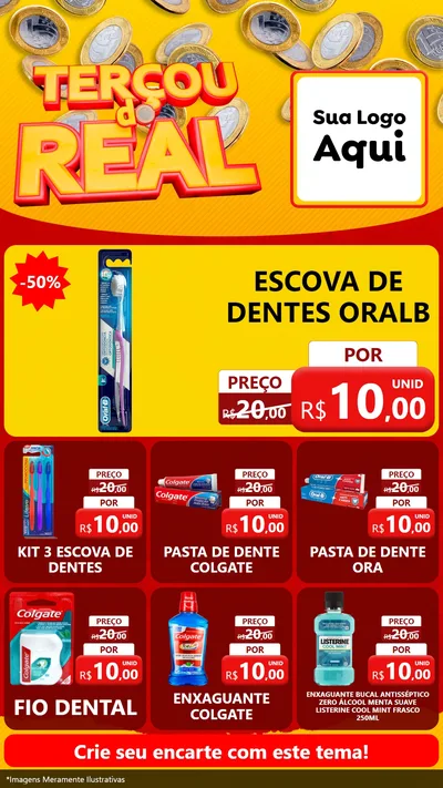 Modelo de Rede Social para Stories com o tema Terçou do Real para Higiene Pessoal