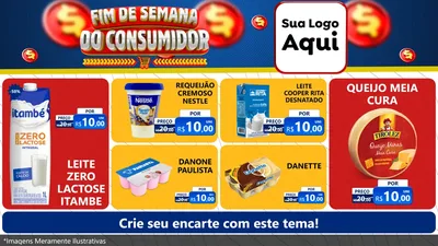 Modelo de TV para TV Horizontal com o tema Fim de Semana do Consumidor para Frios e Laticínios