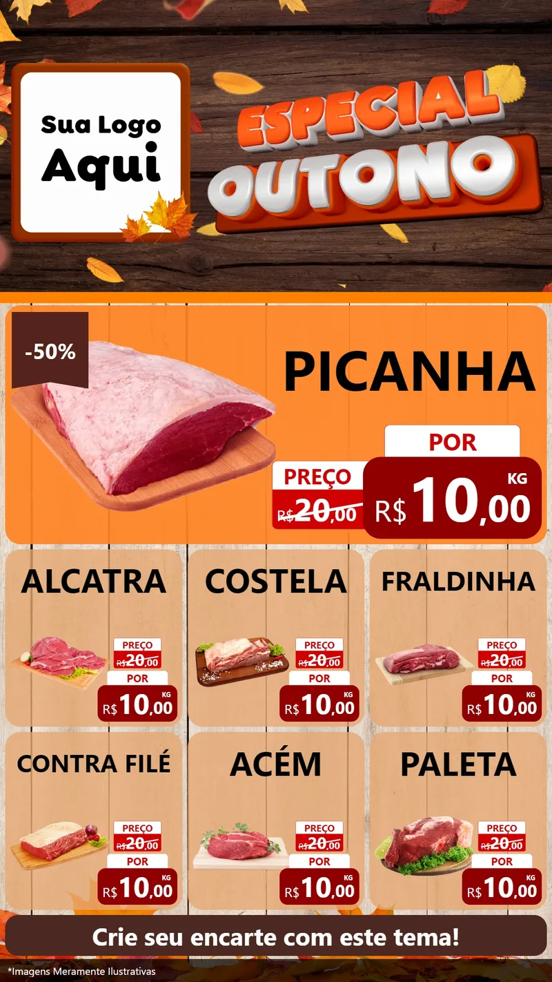 Modelo de Rede Social para Stories com o tema Especial Outono para Açougue