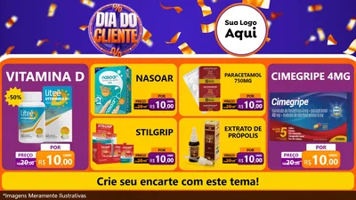 Modelo de TV para TV Horizontal com o tema Dia do Cliente para Farmácia