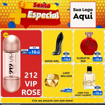 Modelo de Rede Social para Feed Facebook com o tema Sexta Mais Especial para Perfumes