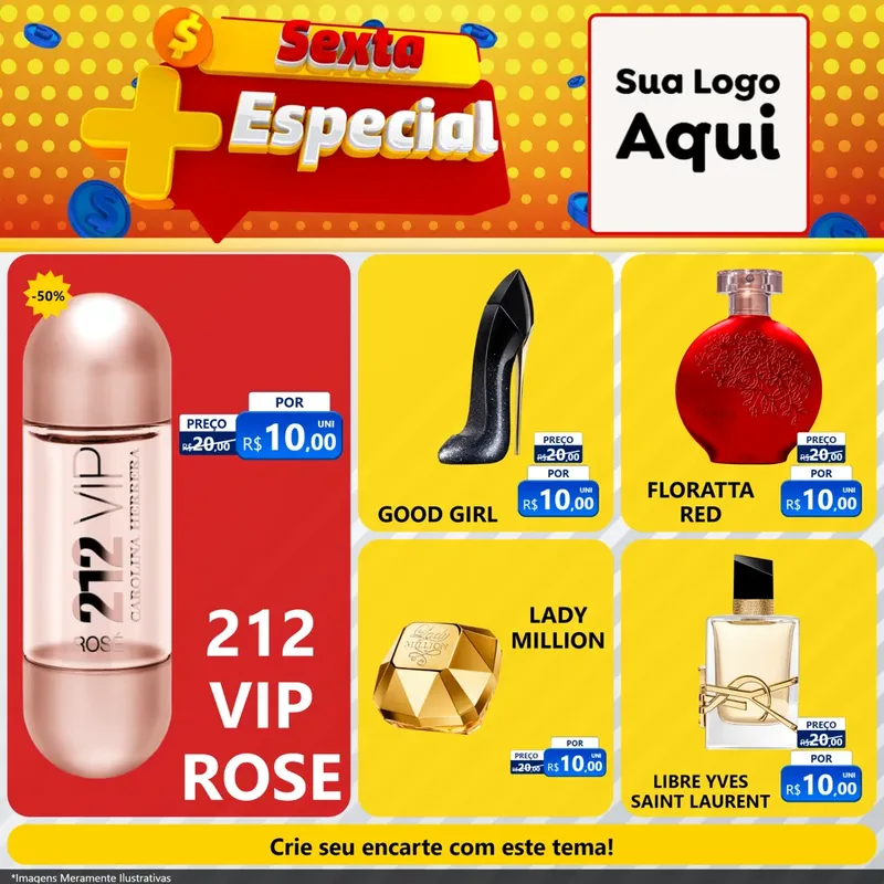 Modelo de Rede Social para Feed Facebook com o tema Sexta Mais Especial para Perfumes