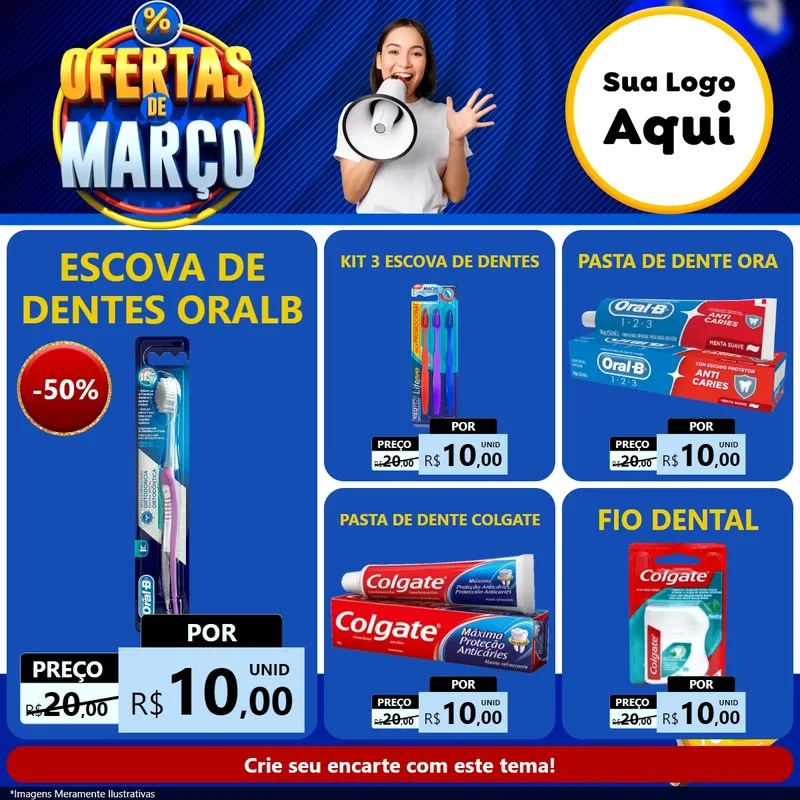 Modelo de Rede Social para Feed Facebook com o tema Ofertas de Março para Higiene Pessoal