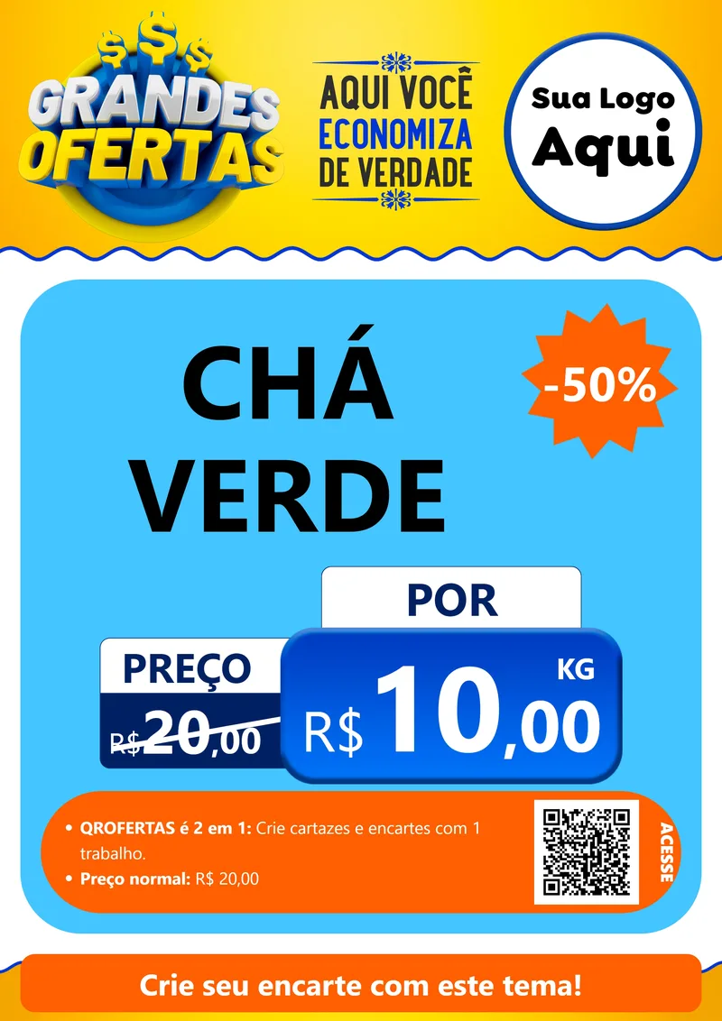 Modelo de Cartaz para Cartaz A4 Vertical com o tema Grandes Ofertas para Produtos Naturais
